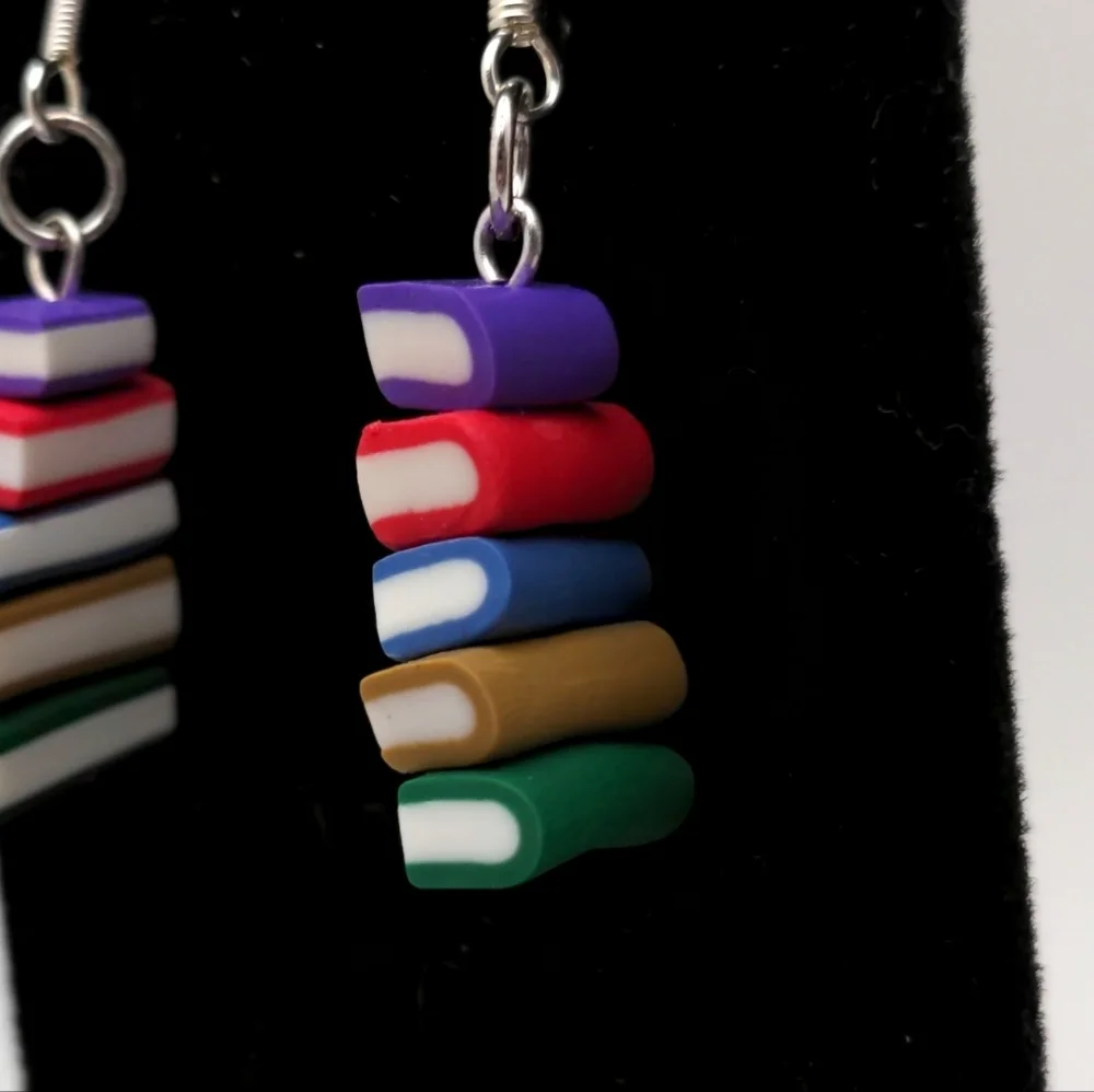 Colorful Bookstack Earrings - Picture 13 of 14